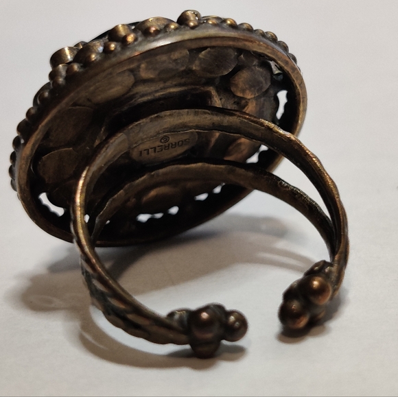 Designer Sorrelli Blue Rivoli Crystal Adjustable Ring - Picture 12 of 16